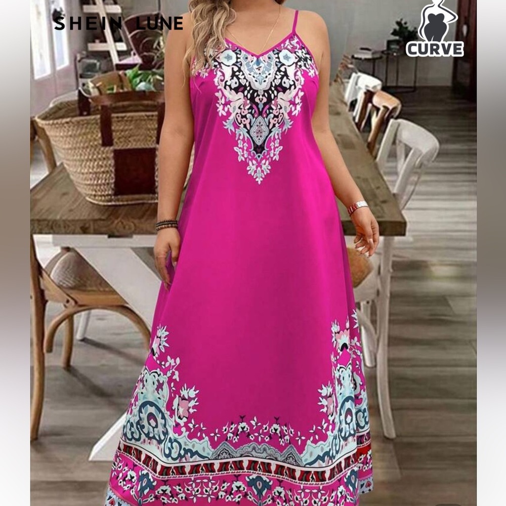 Fuchsia Floral Maxi Dress